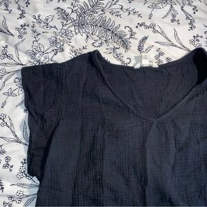 Linen black top lightweight XXL